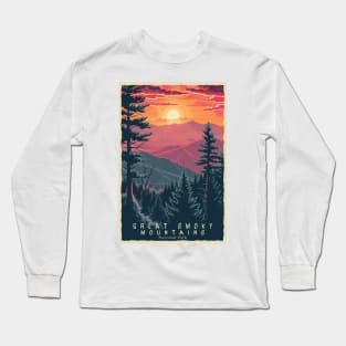 Great Smoky Mountains national park travel poster Long Sleeve T-Shirt